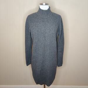 Gray Long Sleeve Knit Dress